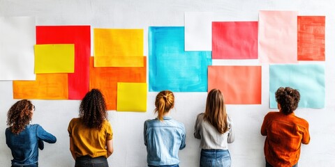 Poster - Collaborative Design Innovation Millennial Creative Team Exploring Vibrant Color Strategy Wall for Next-Gen Business Ideation and Inclusive Workplace Transformation