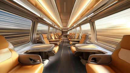 Poster - A futuristic pulse technology system used in a high-speed train, ensuring smooth and efficient travel with minimal friction