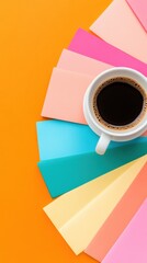 Aufkleber - Vibrant Productivity Palette Minimalist Coffee Styling with Color-Blocking Design for Creative Professionals and Gen Z Workspace Inspiration