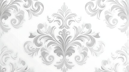 Wall Mural - elegant white floral pattern with intricate swirls, elegant white floral pattern with intricate swir