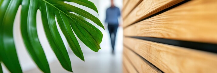 Poster - Minimalist Corporate Wellness Modern Office Design Meets Biophilic Aesthetics - Sustainable Workspace Innovation with Natural Ergonomic Elements