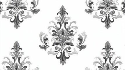 Wall Mural - elegant white floral pattern with intricate swirls, elegant white floral pattern with intricate swir