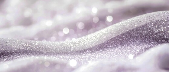 Poster - Lavender Mist, an ethereal composition featuring shimmering particles, soft bokeh effects, grainy textures, and gentle waves, creating a luxurious and dreamy atmosphere.
