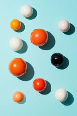 Poster - Minimalist Color Theory Geometric Spheres in Pastel Teal - Dynamic Digital Design Exploring Visual Balance, Spatial Harmony and Contemporary Graphic Aesthetics