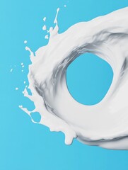 Aufkleber - Minimalist Liquid Dynamics High-Contrast Milk Splash Visualization - Cutting-Edge Digital Design for Creative Marketing and Sensory Branding Strategies