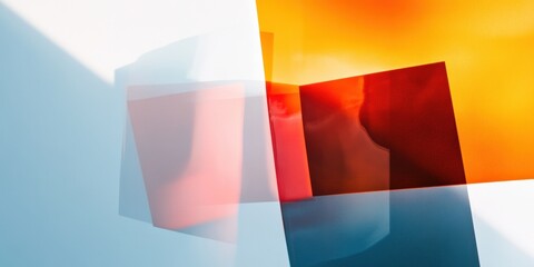 Leinwandbilder - Futuristic Mixed Reality Design Translucent Geometric Layers in Vibrant Digital Innovation - Next-Gen Visual Technology and Creative Spatial Visualization