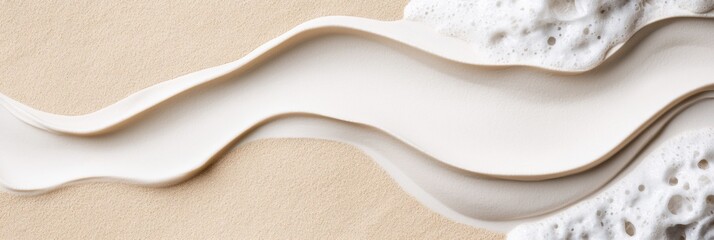 Aufkleber - Minimalist Sand Wave Art Serene Coastal Texture Design for Mindful Wellness Branding, Organic Flow Aesthetic in 8K Commercial Visual Content