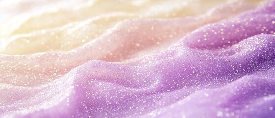 Poster - Shimmering Lilac and Beige Elegance, a captivating blend of soft bokeh effects and atmospheric depth, featuring gentle waves of glitter and luxurious gradient transitions.
