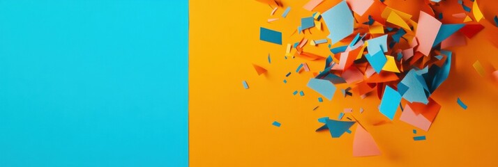 Poster - Vibrant Digital Celebration Explosion Minimalist Confetti Dynamic Design for Modern Event Branding, Creative Marketing, and Immersive Visual Communication