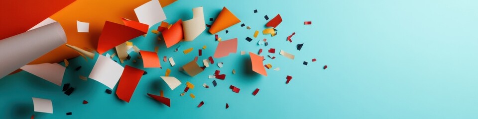 Poster - Dynamic Minimalist Confetti Explosion Creative Branding Backdrop for Digital Marketing, Event Design and Modern Visual Storytelling