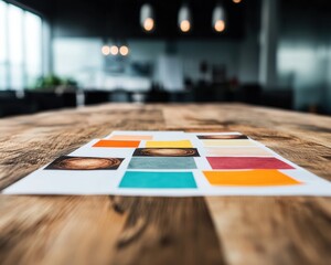 Aufkleber - Innovative Design Thinking Vibrant Color Palette Strategy for Creative Business Collaboration - Modern Workspace Visualization of Strategic Planning and Visual Communication