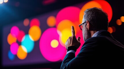 Aufkleber - Innovative Digital Leadership Immersive Tech Visualization with Vibrant Color Psychology - Next-Gen Professional Engagement and Strategic Visual Communication