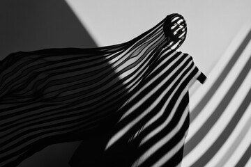 Aufkleber - Geometric Shadow Play Avant-Garde Abstract Silhouette Revealing Contemporary Identity Through Dynamic Light Manipulation and Minimalist Visual Storytelling