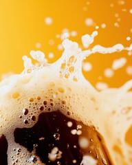 Poster - Hyper-Realistic Beer Pouring Moment Craft Beverage Aesthetic Capturing Liquid Golds Dynamic Splash for Premium Marketing Content