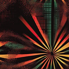 Poster - Starburst Design Radial Symmetry Seamless Pattern for Digital Projects
