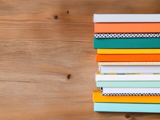 Poster - Minimalist Digital Learning Aesthetic Colorful Stacked Textbooks and Modern Workspace - Empowering Educational Innovation for Remote Learners
