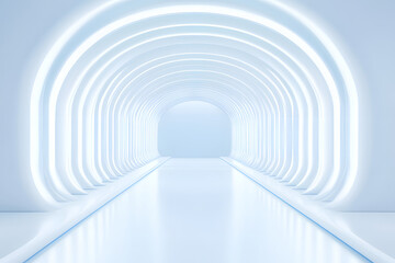 Canvas Print - Dark tunnel with glowing lighting, abstract technology speed concept 3D rendering