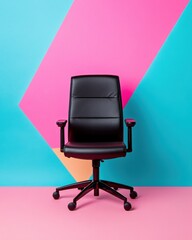 Poster - Neuroergonomic Executive Chair Bold Pop Art Workplace Design for Hybrid Performance Optimization in Modern Digital Workspace Aesthetics