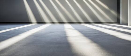 Aufkleber - Minimalist Corporate Innovation Dynamic Light and Shadow Architectural of Modern Gray Commercial Floor Space - Future of Workspace Design