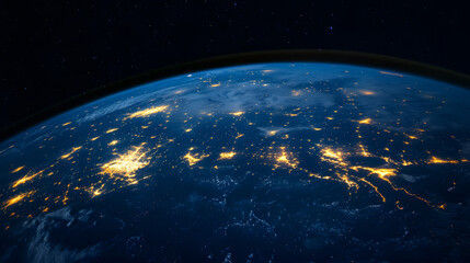 Canvas Print - beautiful view of earth's sunrise from space, earth planet in deep space