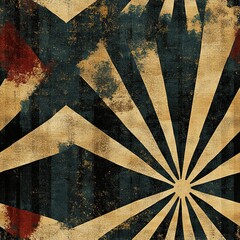 Poster - Starburst Grunge Seamless Pattern Textured Lines and Vintage Design