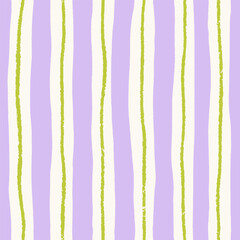 Fototapete - Seamless striped pattern. Hand-drawn wavy irregular lines, endless background design in modern style. Repeating print, trendy texture for textile, cloth, wallpaper, wrapping. Flat vector illustration