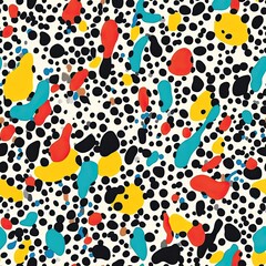 Poster - Stippled Seamless Pattern Chaotic Random Dot Placement Design for Fashion and Branding