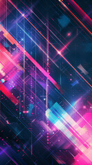 Aufkleber - An abstract wallpaper with vibrant neon lines and geometric shapes on a dark background.