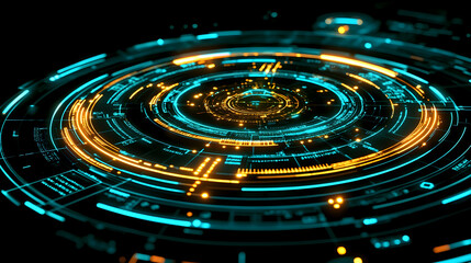 Poster - Abstract futuristic circular interface design