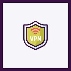 Fototapete - Shield icon representing virtual private network and secure connection