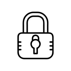 Poster - Lock icon minimalist design black and white vector illustration