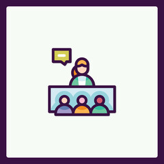 Poster - Vibrant Icon Displaying Teamwork, Communication and Leadership Concepts