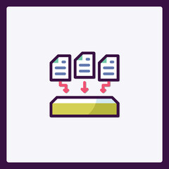 Fototapete - Depicts an icon representing data transfer or file processing process