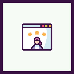 Poster - Positive feedback, a satisfied customer review website icon illustration