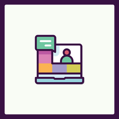 Poster - Vibrant Virtual Meeting Icon Illustrating Online Communication and Connection