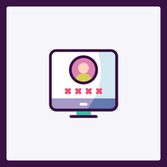 Fototapete - Account Access Interface with Profile Icon and Security Code Entry Icon