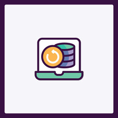 Aufkleber - Digital wallet icon depicting online money transaction concept design
