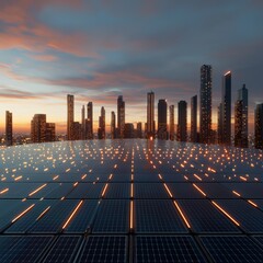Wall Mural - a solar-powered city in a futuristic setting