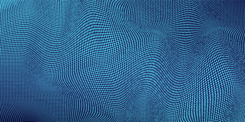 Poster - abstract gradient wave of particles. big data. digital background. futuristic vector illustration.
