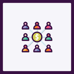 Poster - Decentralized Monetary System Icon Depicting Financial Connections