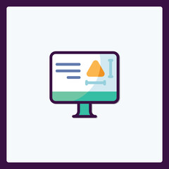 Fototapete - Creative process monitor illustration with design tool elements flat icon