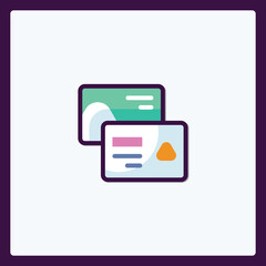Poster - Vibrant presentation cards icon illustration for minimalist designs