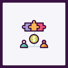 Poster - Creative Business Investment Teamwork and Financial Connection Icon Design