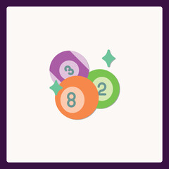Poster - Colorful Icon Set Featuring Numbered Billiard Balls with Glowing Starbursts