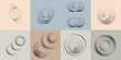 © miloje - Art composition with halftone dots .Modern art design .Neutral color stripes .Transition dots. Geometric shape. Wall art