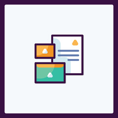 Poster - Organized data storage and document management system illustration icon