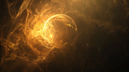 Poster - An abstract image of a swirling, glowing gold light.