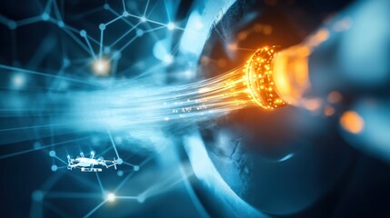 Poster - innovative technology transforming energy systems digital lab futuristic visualization modern enviro