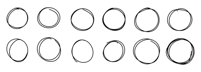 Leinwandbilder - Hand drawn cartoon circle line vector illustration doodle sketch style for concept design.