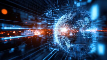 Poster - exploring global connectivity through digital networks virtual landscape graphic visualization high-